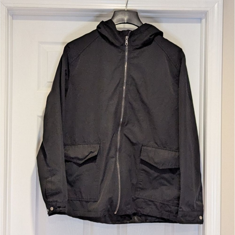 Gorpcore Utility Hooded Jacket XL Banana Republic‎ Black Outdoors Full Zip Coat